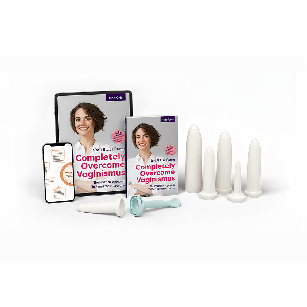 Vaginismus kit with vaginal dilators, treatment guide, and eBook