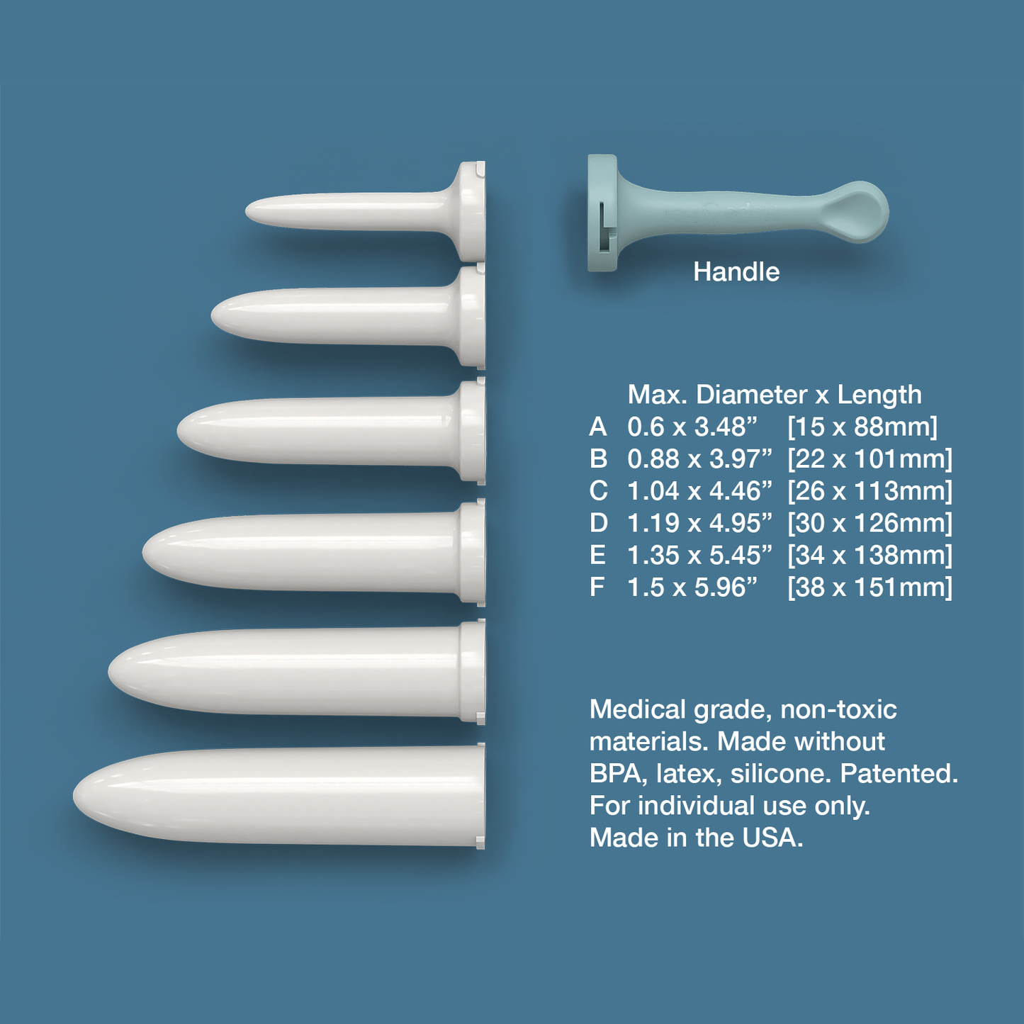 Dilator set of six different sizes